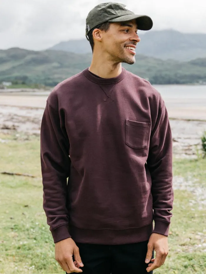 Men Serpentine Sweatshirt Black Cherry Finisterre Sweatshirts and Hoodies