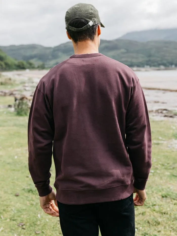 Men Serpentine Sweatshirt Black Cherry Finisterre Sweatshirts and Hoodies