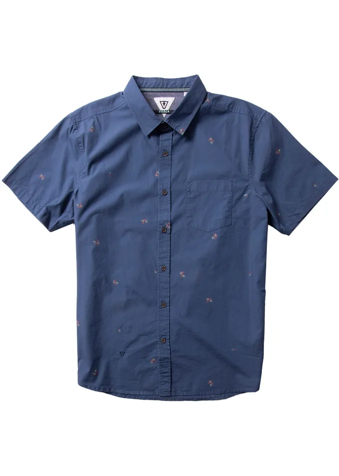 Men Shirts and Flannels Vissla Plasma Eco Ss Shirt Dark Denim