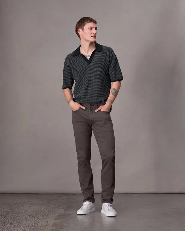 Men Shirts Rag and Bone Hayes Johnny Collar Polo Shark Blue