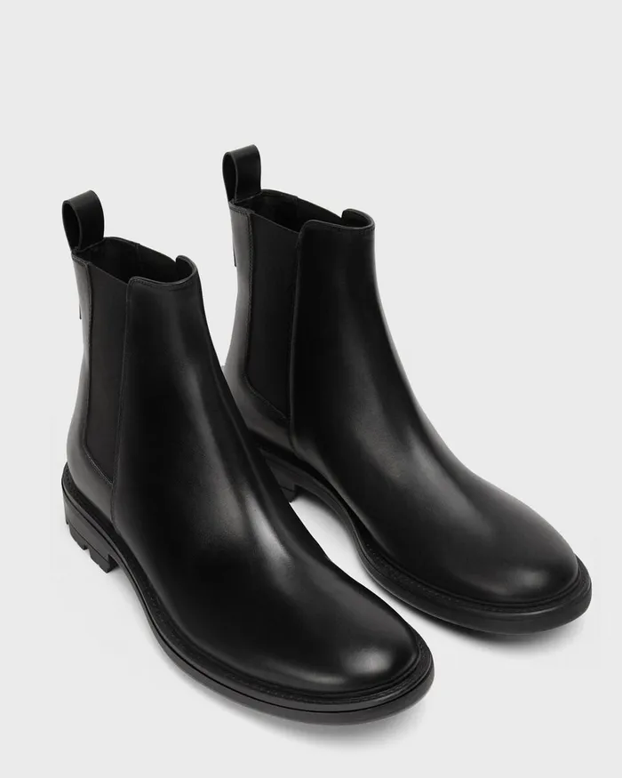 Men Shoes Theory Chelsea Boot In Leather Black