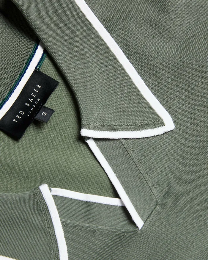Men STORTFO 8211 Short Sleeve Rayon Polo Shirt Khaki Ted Baker Jumpers and Knitwear Men STORTFO 8211 Short Sleeve Rayon Polo Shirt Khaki Ted Baker Jumpers and Knitwear