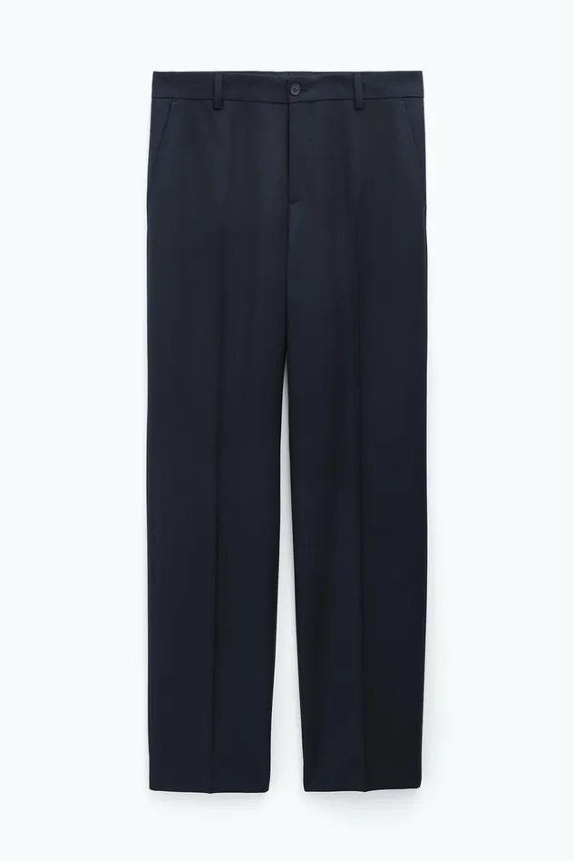 Men Straight Wool Trousers Black Filippa K Trousers