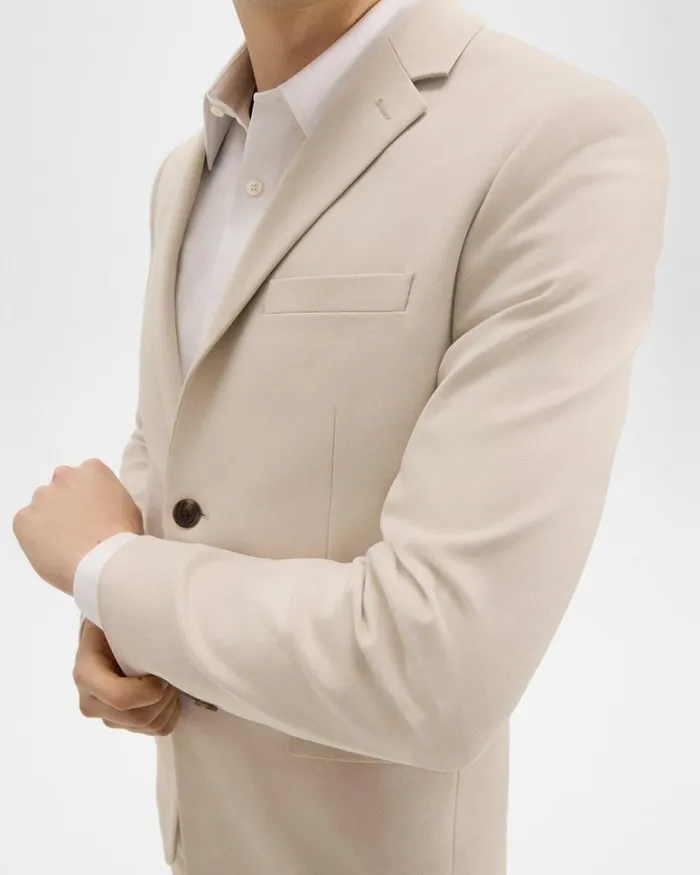Men Suits Theory Slim Blazer In Stretch Cotton New Sand