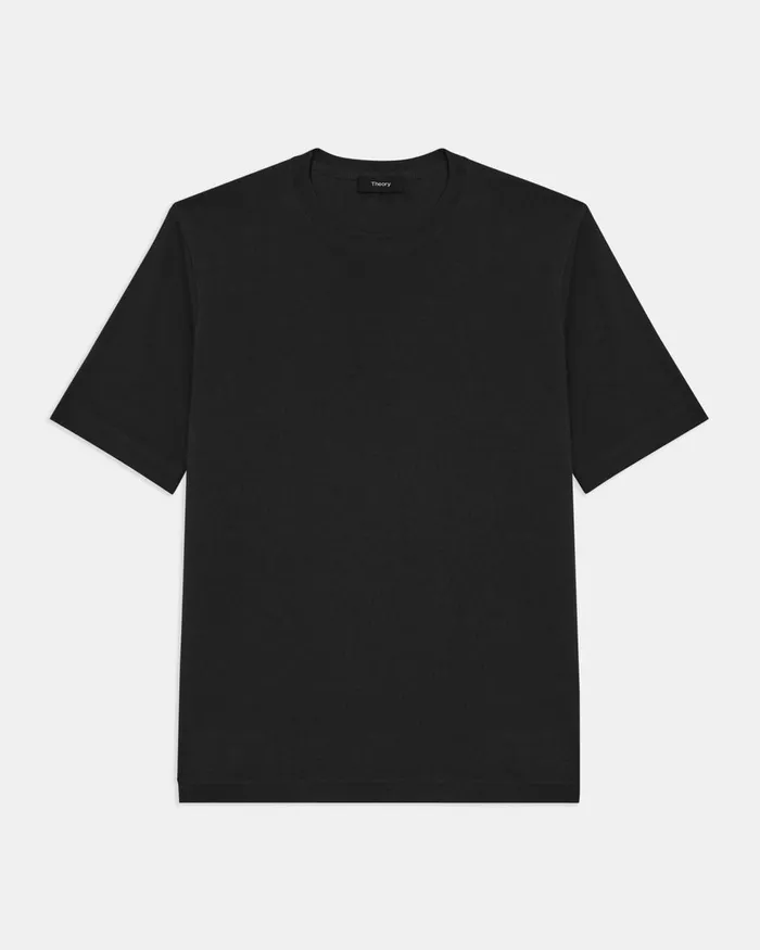 Men Sweaters Cardigans Theory Basic Tee In Regal Wool Black