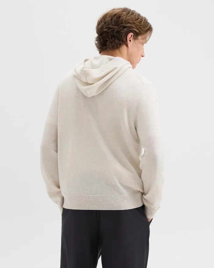 Men Sweaters Cardigans Theory Hilles Hoodie In Cashmere Natural Melange