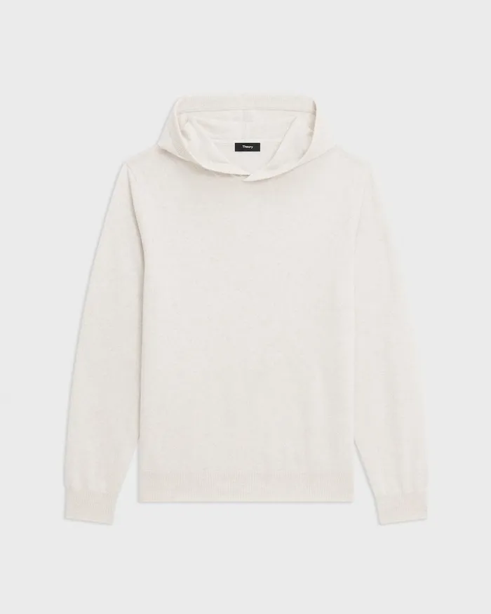 Men Sweaters Cardigans Theory Hilles Hoodie In Cashmere Natural Melange