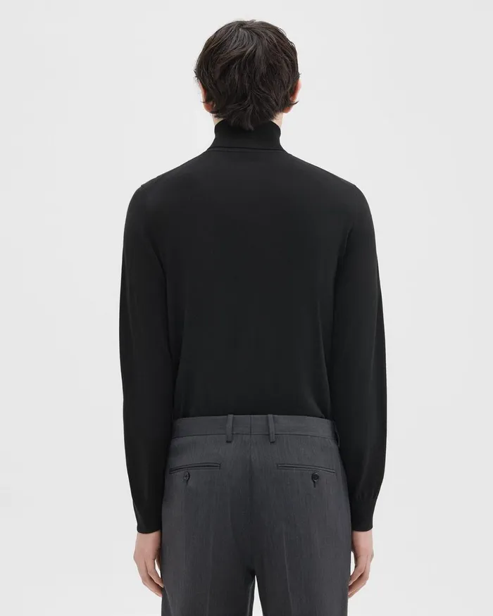 Men Sweaters Cardigans Theory Turtleneck Sweater In Regal Wool Black