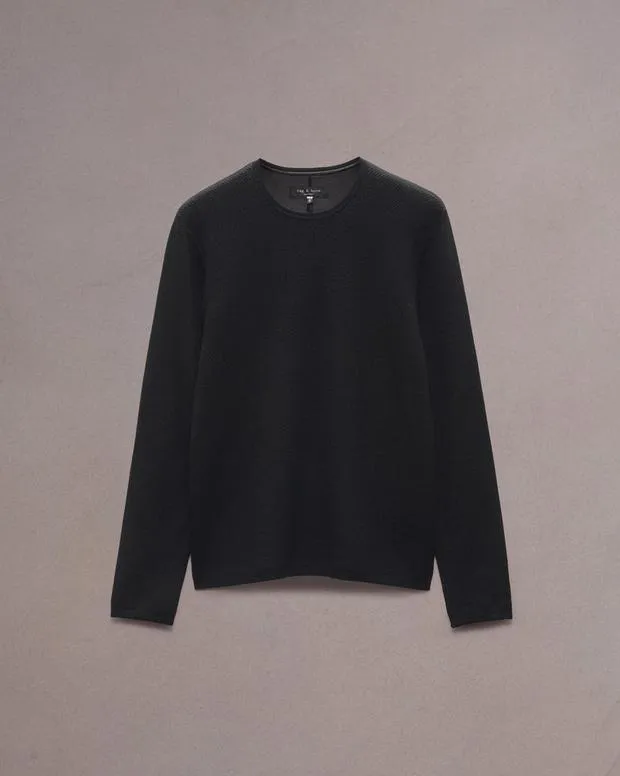 Men Sweaters Rag and Bone Bennet Crewneck Sweater Black