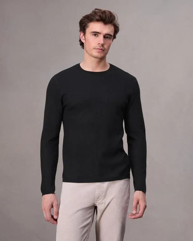 Men Sweaters Rag and Bone Bennet Crewneck Sweater Black