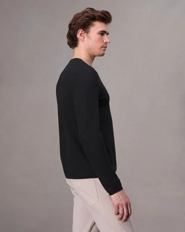 Men Sweaters Rag and Bone Bennet Crewneck Sweater Black
