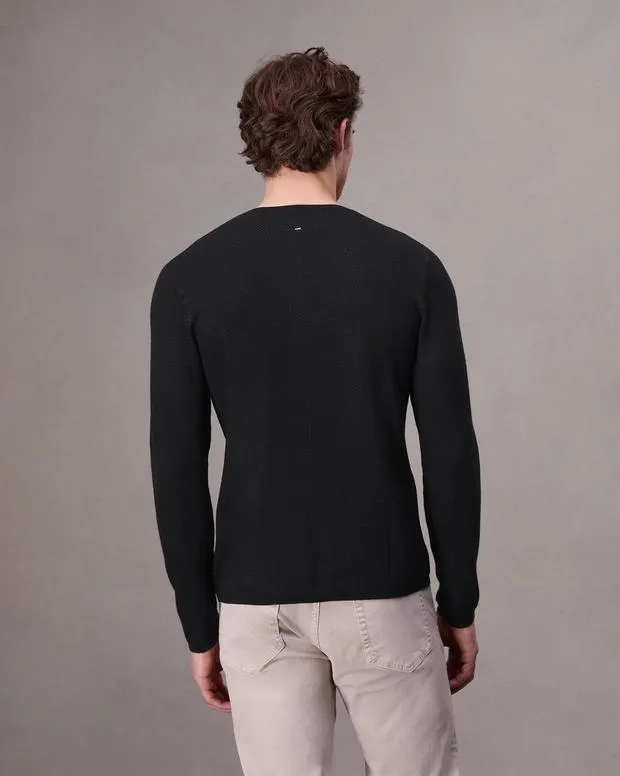 Men Sweaters Rag and Bone Bennet Crewneck Sweater Black