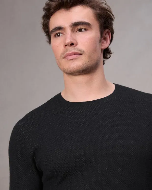 Men Sweaters Rag and Bone Bennet Crewneck Sweater Black