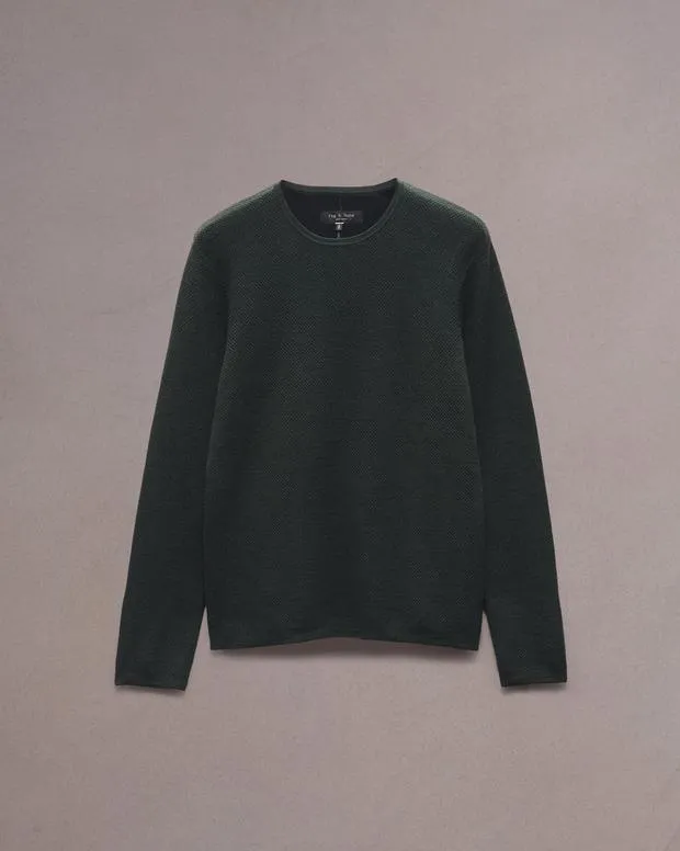 Men Sweaters Rag and Bone Bennet Crewneck Sweater Forest Green