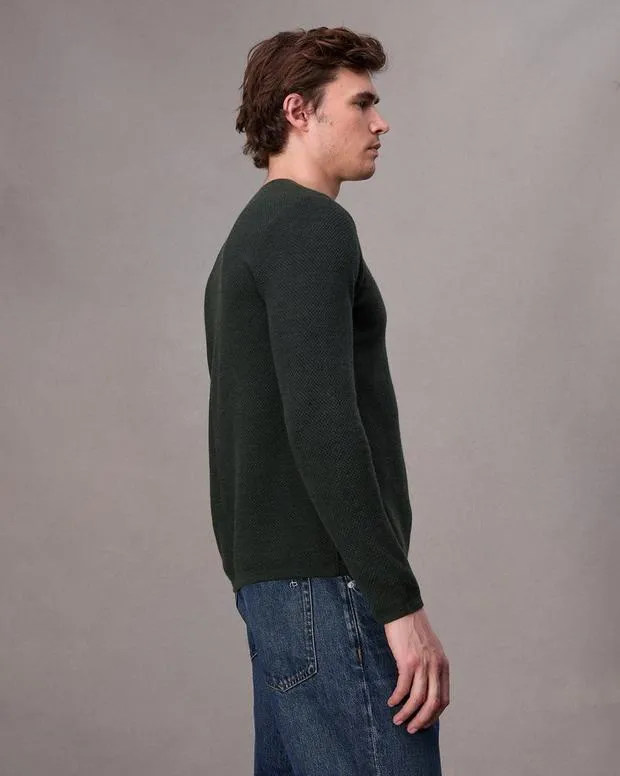 Men Sweaters Rag and Bone Bennet Crewneck Sweater Forest Green