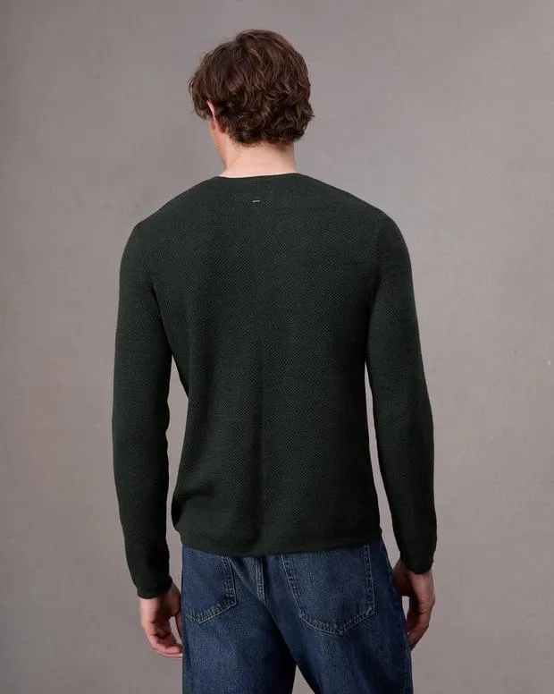 Men Sweaters Rag and Bone Bennet Crewneck Sweater Forest Green