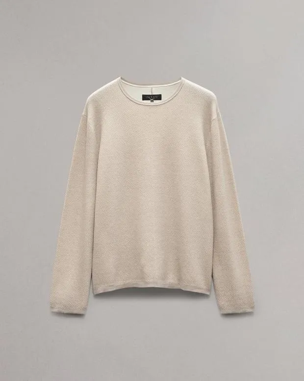 Men Sweaters Rag and Bone Bennet Crewneck Sweater Light Tan