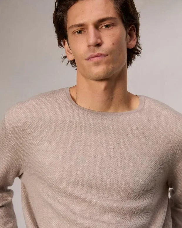 Men Sweaters Rag and Bone Bennet Crewneck Sweater Light Tan