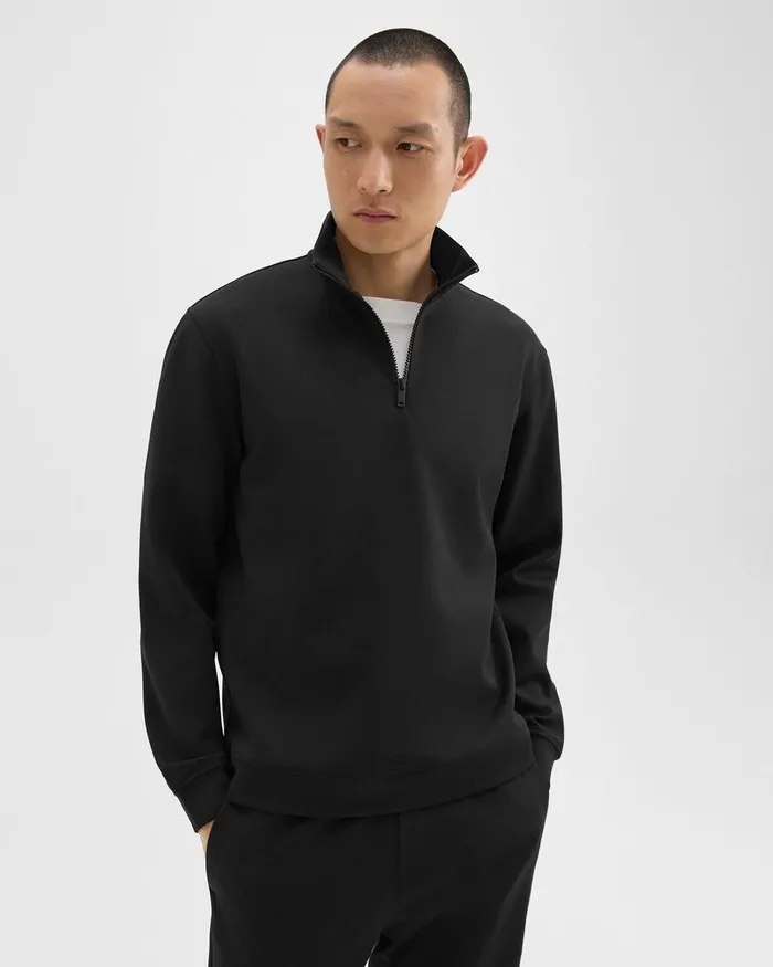 Men Sweatshirts Hoodies Theory QuarterZip Sweatshirt In Scuba Black
