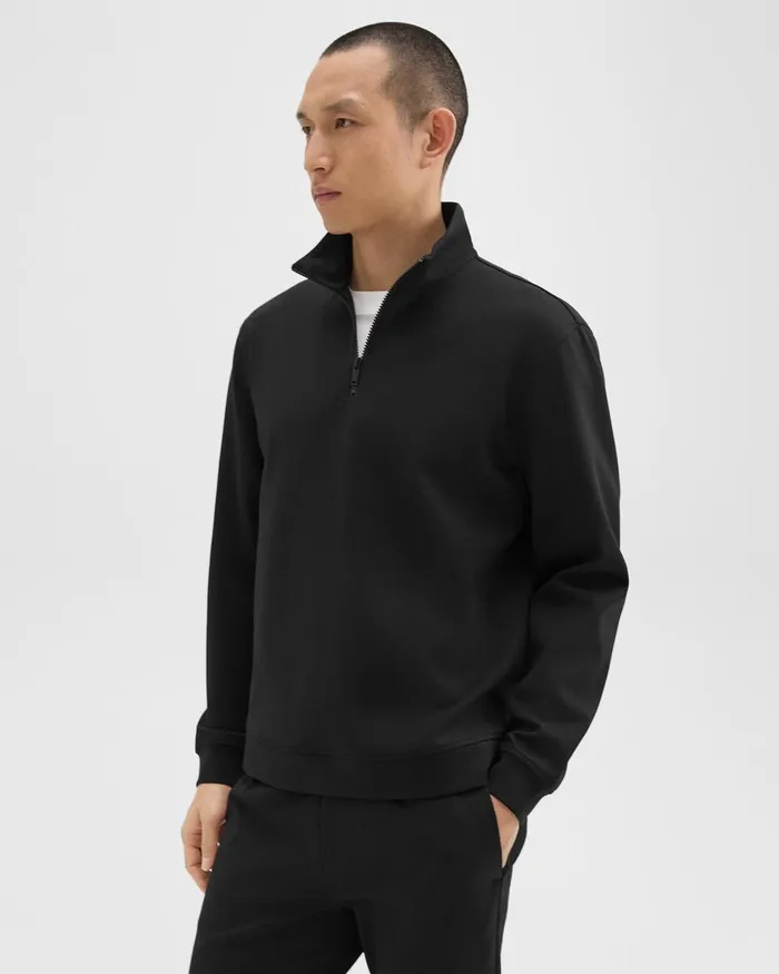 Men Sweatshirts Hoodies Theory QuarterZip Sweatshirt In Scuba Black
