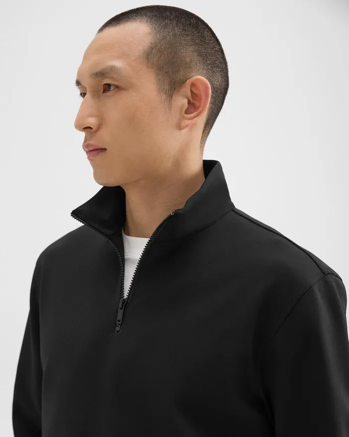 Men Sweatshirts Hoodies Theory QuarterZip Sweatshirt In Scuba Black