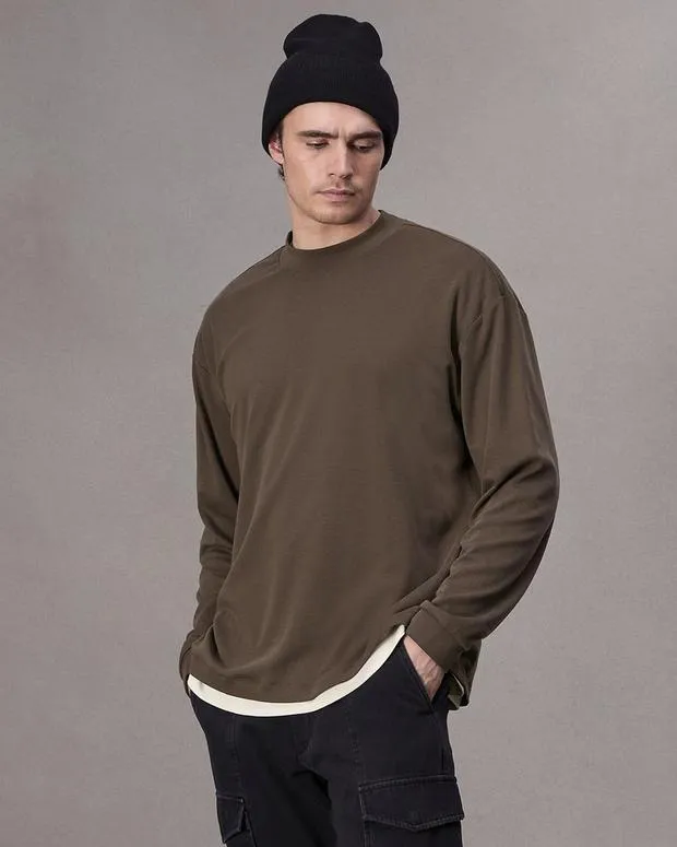 Men TShirts and Henleys Rag and Bone Cliff Jersey Tee Slate Brown