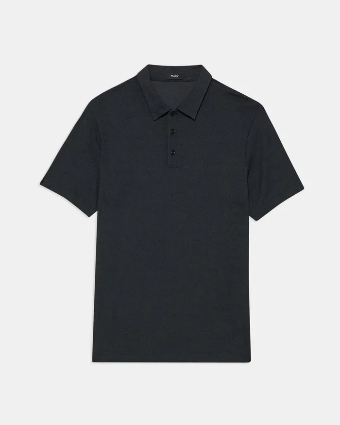 Men TShirts Polos Theory Bron Polo Shirt In Anemone Modal Jersey Black Multi