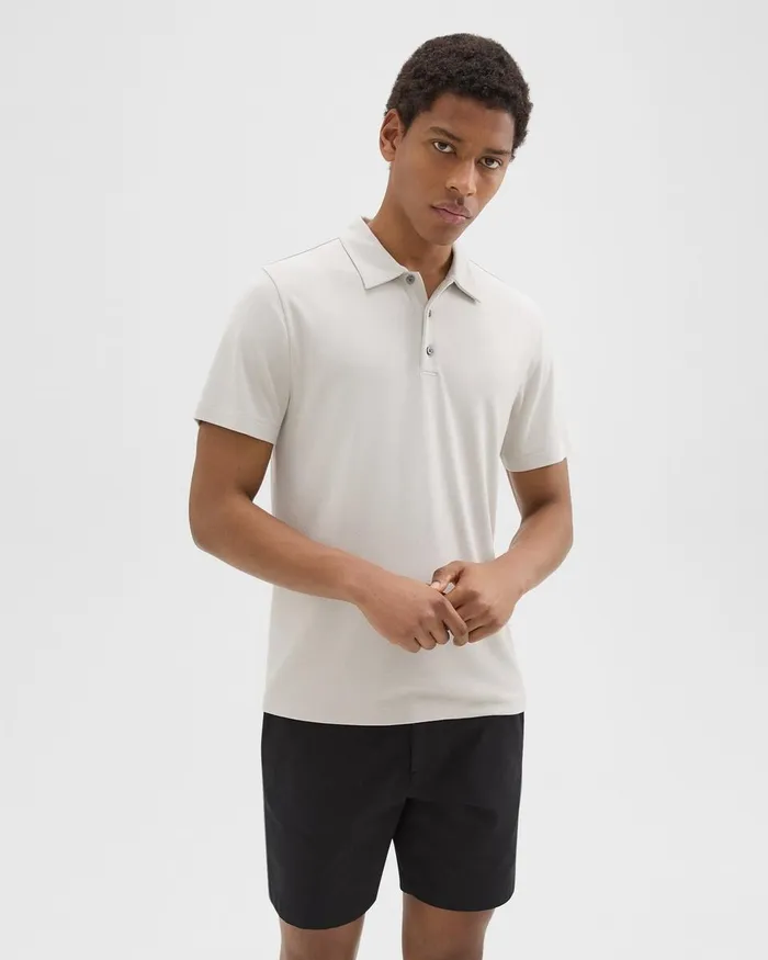 Men TShirts Polos Theory Bron Polo Shirt In Anemone Modal Jersey Limestone