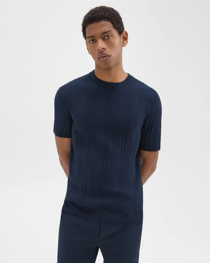Men TShirts Polos Theory Damian Tee In Cotton Baltic