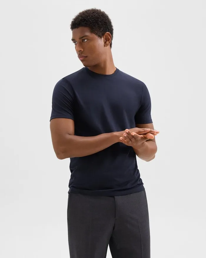Men TShirts Polos Theory Dorian Tee In Active Knit Baltic