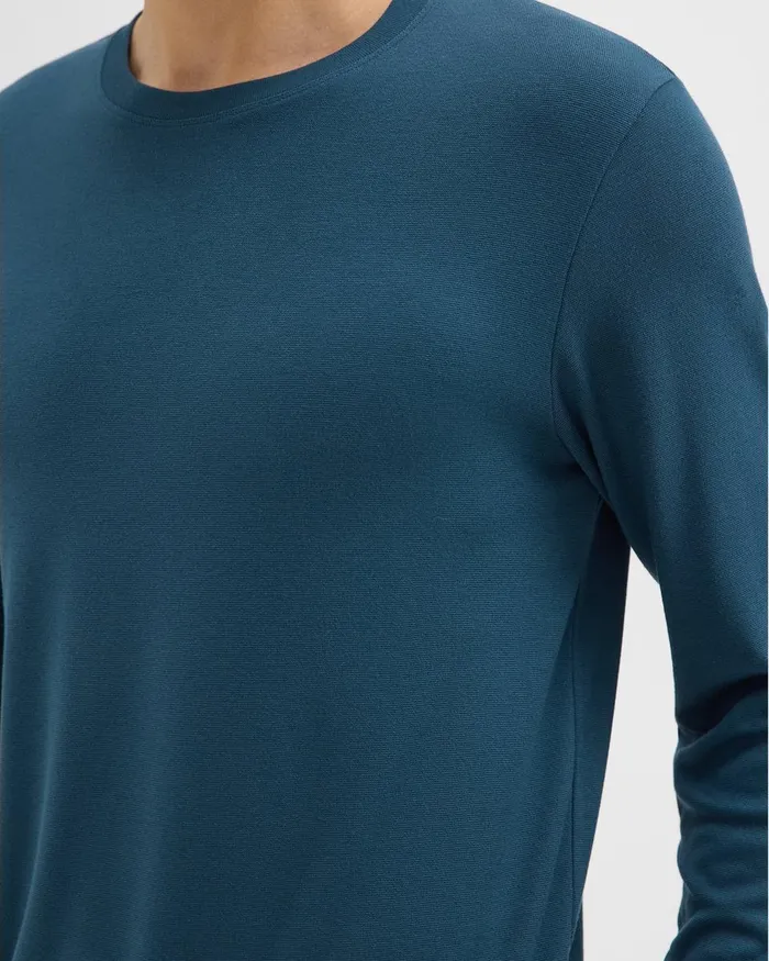Men TShirts Polos Theory Essential LongSleeve Tee In Anemone Modal Jersey Twilight