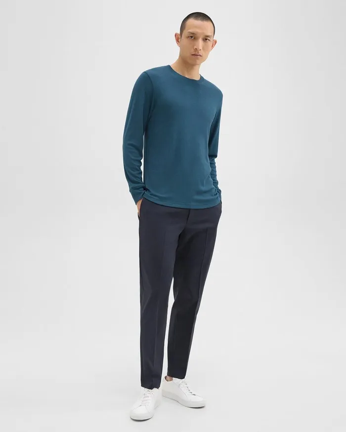 Men TShirts Polos Theory Essential LongSleeve Tee In Anemone Modal Jersey Twilight