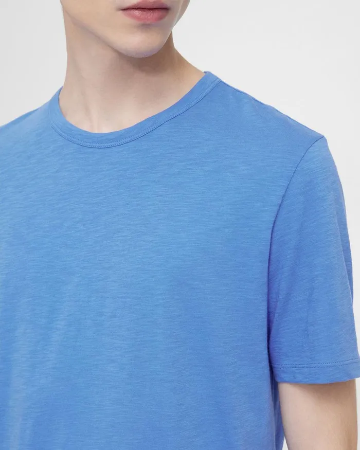 Men TShirts Polos Theory Essential Tee In Cosmos Slub Cotton Palace Blue