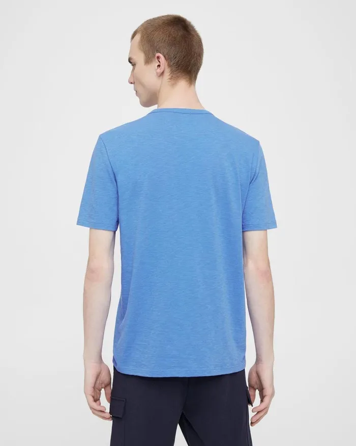 Men TShirts Polos Theory Essential Tee In Cosmos Slub Cotton Palace Blue