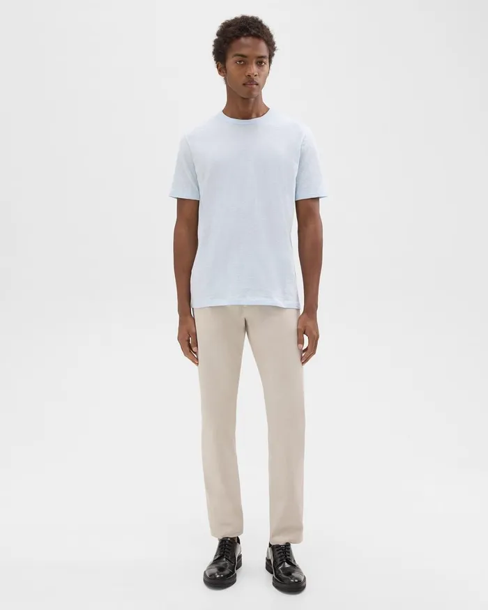 Men TShirts Polos Theory Essential Tee In Cosmos Slub Cotton Skylight