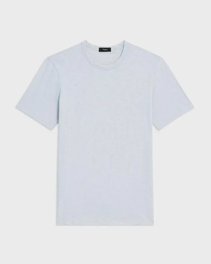 Men TShirts Polos Theory Essential Tee In Cosmos Slub Cotton Skylight