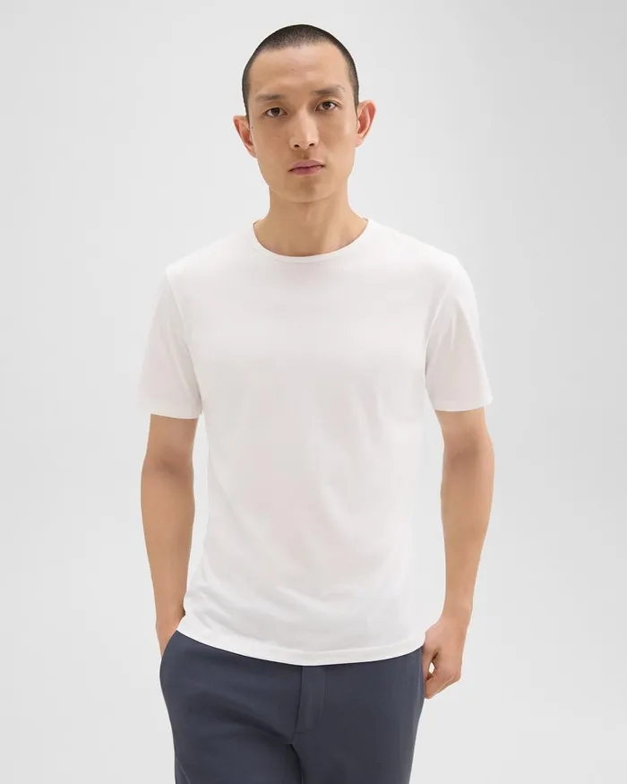 Men TShirts Polos Theory Precise Tee In Pima Cotton Jersey White