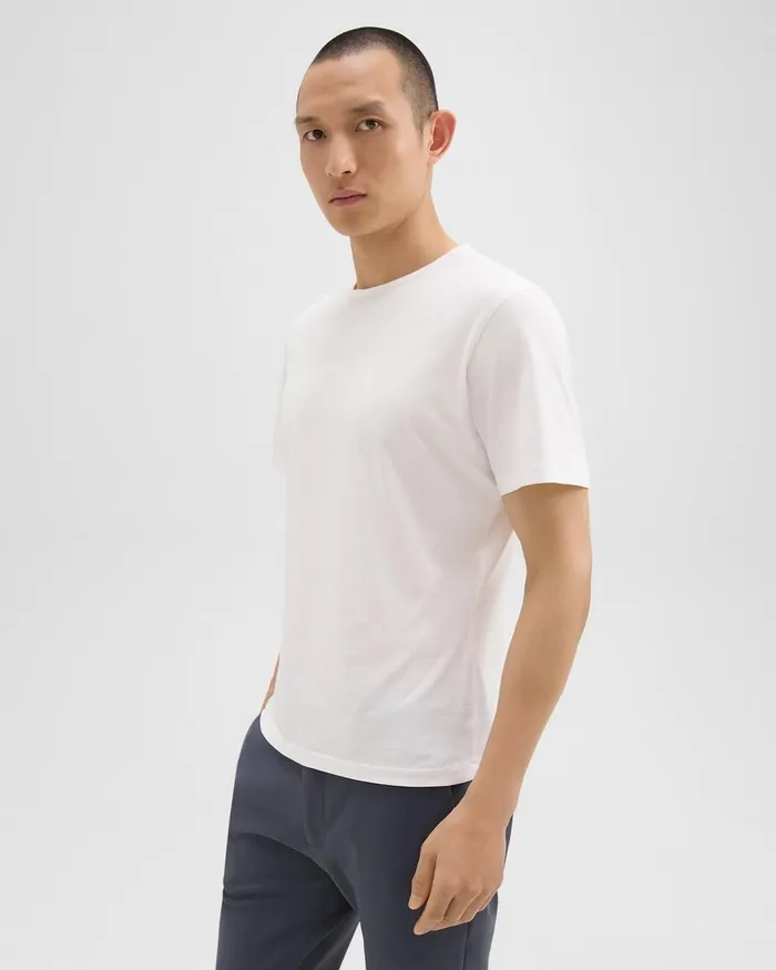 Men TShirts Polos Theory Precise Tee In Pima Cotton Jersey White