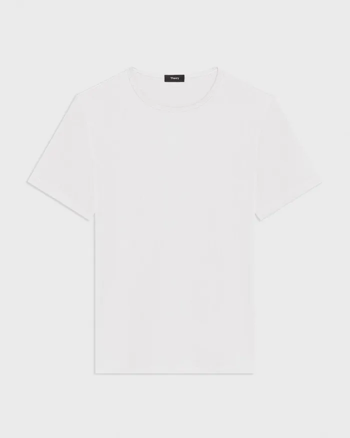 Men TShirts Polos Theory Precise Tee In Pima Cotton Jersey White