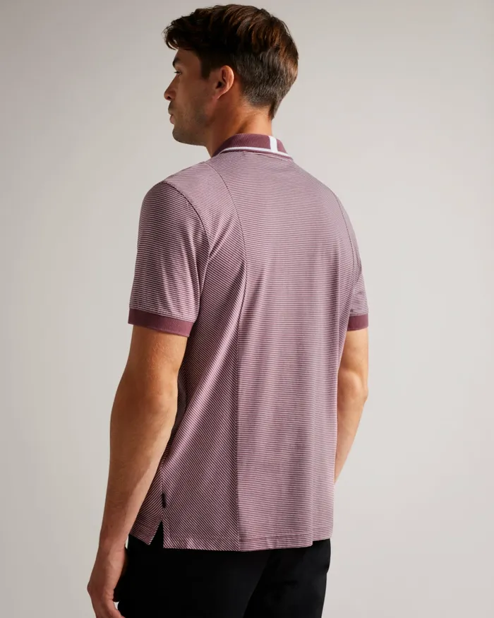 Men TAIGAA 8211 Short Sleeve Regular Striped Panelled Polo Maroon Ted Baker Polo Shirts Men TAIGAA 8211 Short Sleeve Regular Striped Panelled Polo Maroon Ted Baker Polo Shirts