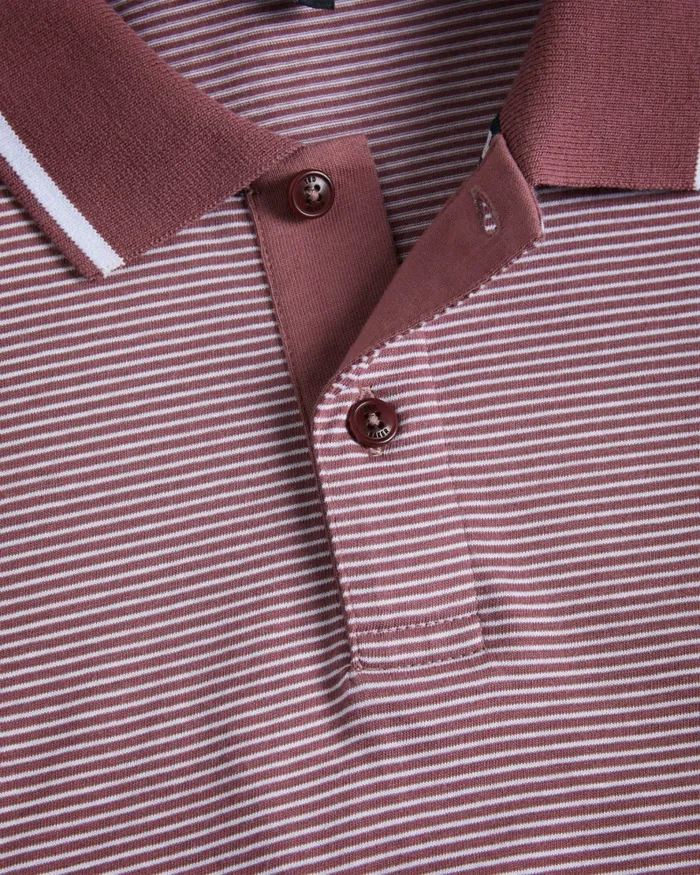 Men TAIGAA 8211 Short Sleeve Regular Striped Panelled Polo Maroon Ted Baker Polo Shirts Men TAIGAA 8211 Short Sleeve Regular Striped Panelled Polo Maroon Ted Baker Polo Shirts