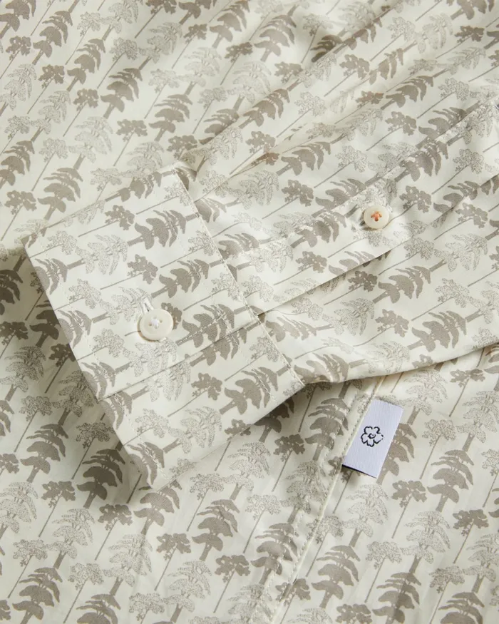 Men TEMPLE 8211 Long Sleeve Tree Print Shirt Natural Ted Baker Shirts