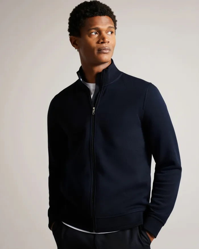 Men TYMOS 8211 Long Sleeve Zip Through Jacket Navy Ted Baker Tops