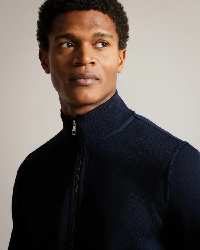 Men TYMOS 8211 Long Sleeve Zip Through Jacket Navy Ted Baker Tops