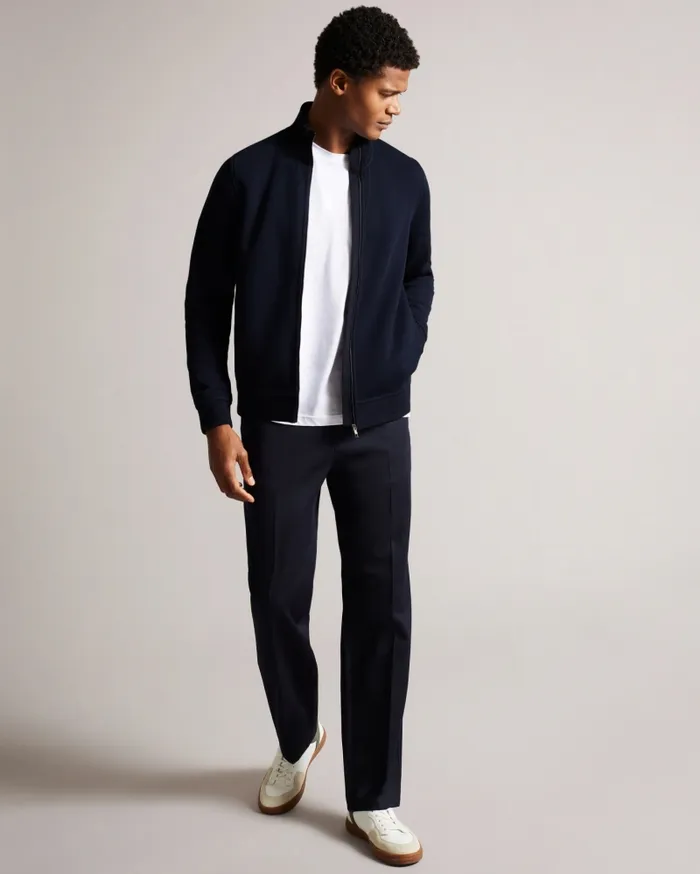 Men TYMOS 8211 Long Sleeve Zip Through Jacket Navy Ted Baker Tops