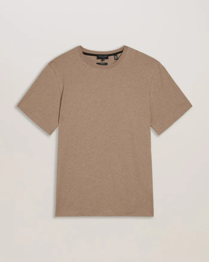 Men TYWINN 8211 Short Sleeve Regular Fit Plain Tshirt Camel Ted Baker Tops