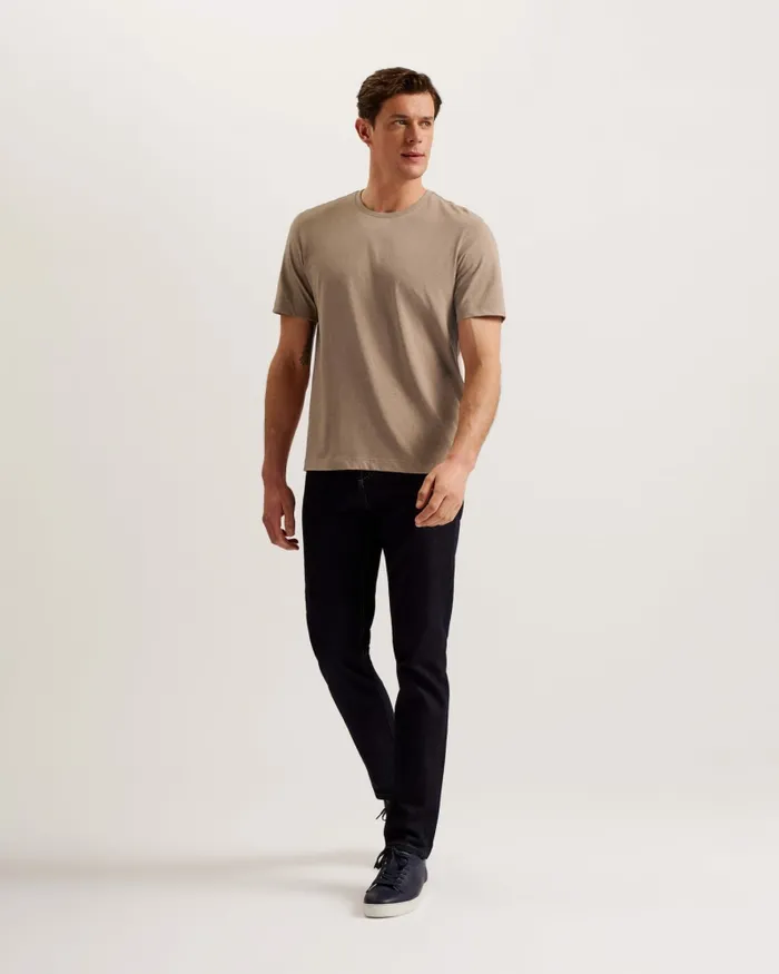 Men TYWINN 8211 Short Sleeve Regular Fit Plain Tshirt Camel Ted Baker Tops