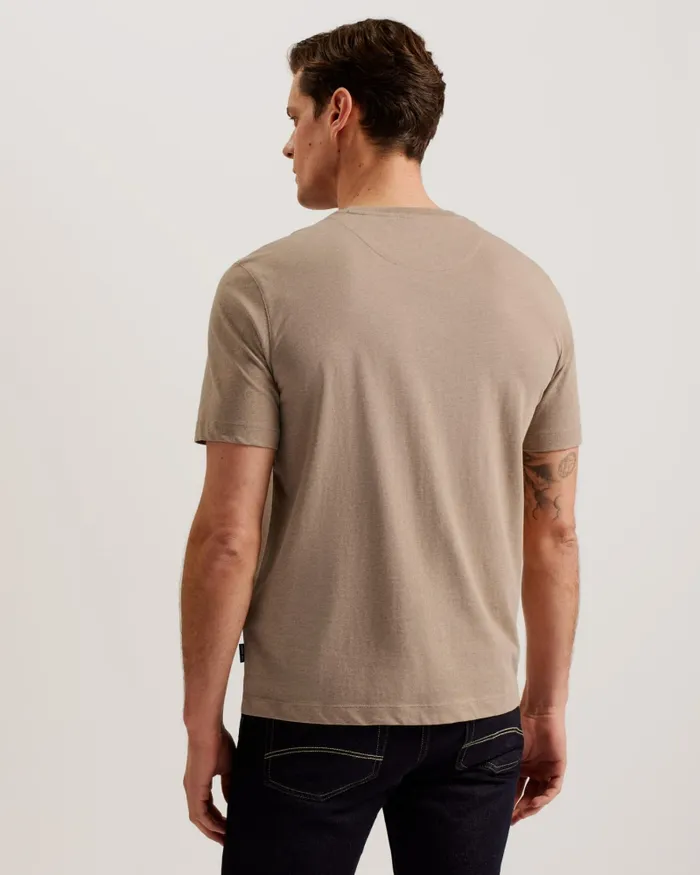 Men TYWINN 8211 Short Sleeve Regular Fit Plain Tshirt Camel Ted Baker Tops