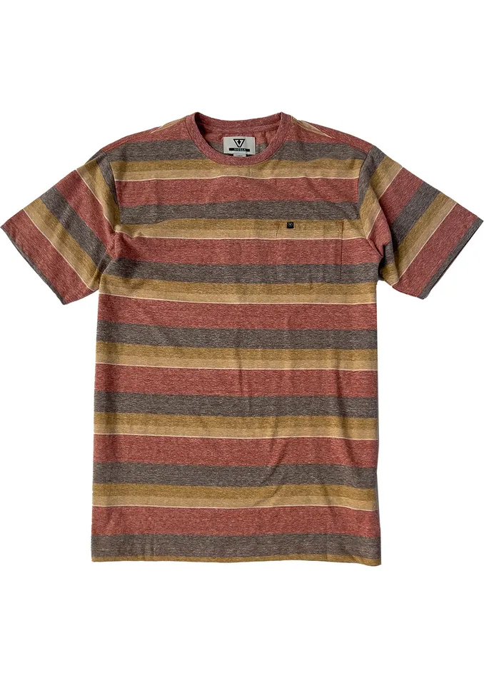 Men Vissla Boosted Ss Pkt Tee Brick Heather Knit Tees