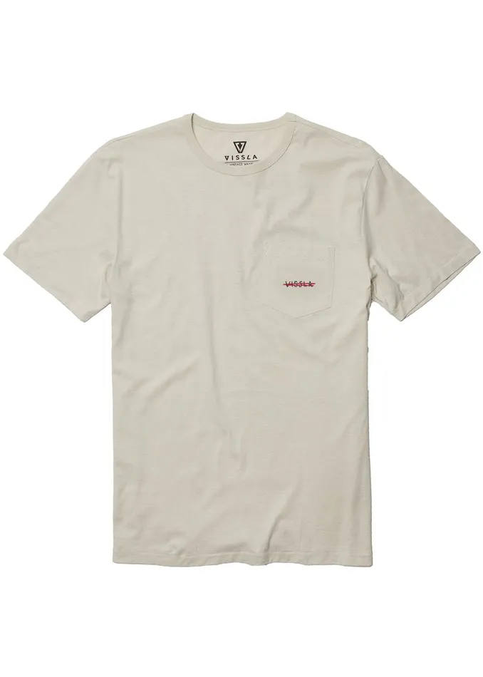Men Vissla Reaper Organic Pkt Tee Bone Eco Tees